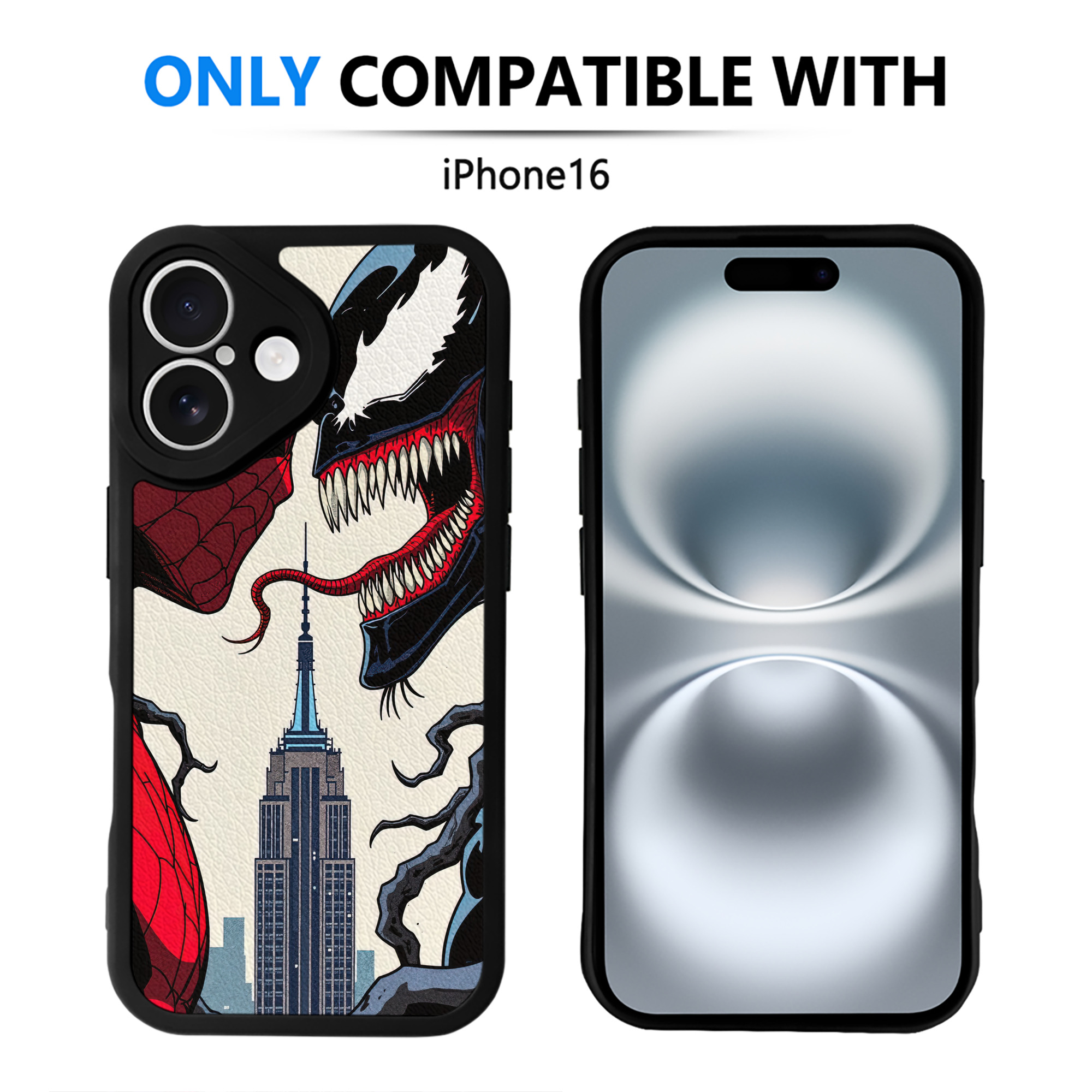 （画像用） Spider Man スパイダーマン 【iPhone 16シリーズ対応】シリコンスマホケース（レザー調） 材質：シリコン